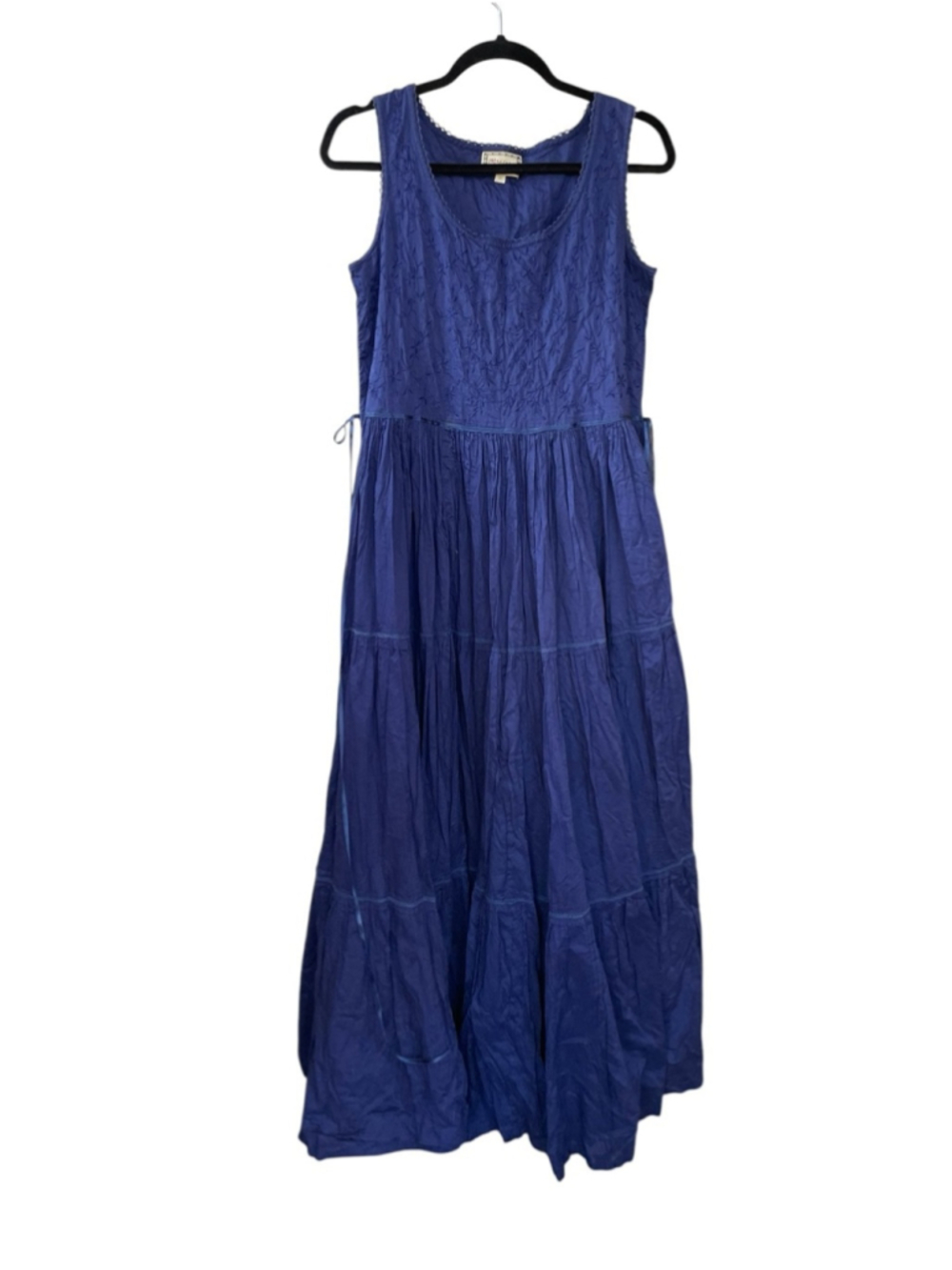 Monsoon Indigo Blue Boho Sleeveless Maxi Dress Size 38 EU
